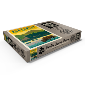 Darstellung des Puzzle Motivs Theodore Roosevelt National Park: Bison, Vintage Poster - Puzzleteile: 1000