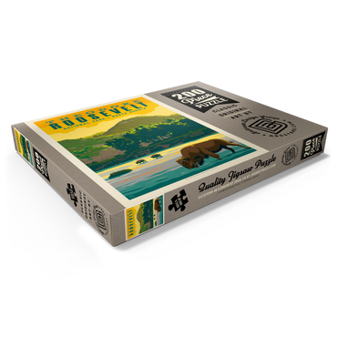 Darstellung des Puzzle Motivs Theodore Roosevelt National Park: Bison, Vintage Poster 200 Puzzle Schachtel Ansicht1