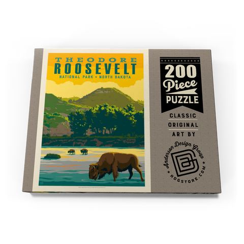 Darstellung des Puzzle Motivs Theodore Roosevelt National Park: Bison, Vintage Poster Theodore Roosevelt National Park: Bison, Vintage Poster 200 Puzzle Schachtel Ansicht3