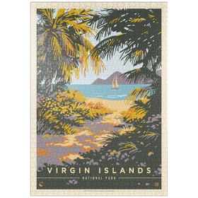 Darstellung des Puzzle Motivs Virgin Islands National Park: Paradise Found, Vintage Poster - Puzzleteile: 1000