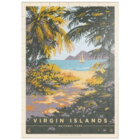 Darstellung des Puzzle Motivs Virgin Islands National Park: Paradise Found, Vintage Poster - Puzzleteile: 100