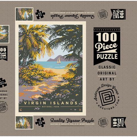 Virgin Islands National Park: Paradise Found, Vintage Poster 100 Puzzle Schachtel 3D Modell