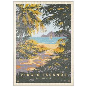 Darstellung des Puzzle Motivs Virgin Islands National Park: Paradise Found, Vintage Poster - Puzzleteile: 500