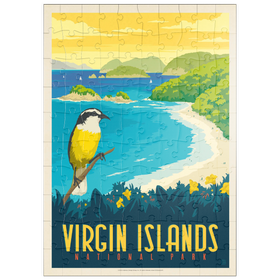 Darstellung des Puzzle Motivs Virgin Islands National Park: Trunk Bay, Vintage Poster - Puzzleteile: 100
