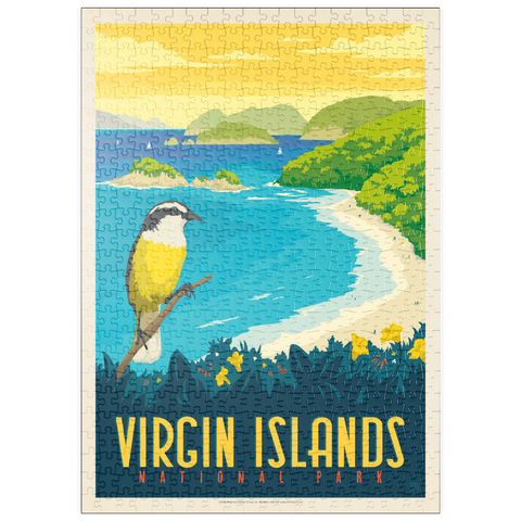 puzzleplate Virgin Islands National Park: Trunk Bay, Vintage Poster 500 Puzzle