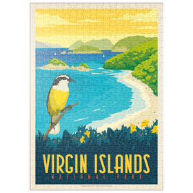 Darstellung des Puzzle Motivs Virgin Islands National Park: Trunk Bay, Vintage Poster - Puzzleteile: 500