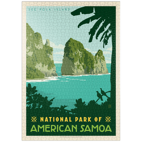Darstellung des Puzzle Motivs National Park of American Samoa, Vintage Poster - Puzzleteile: 1000