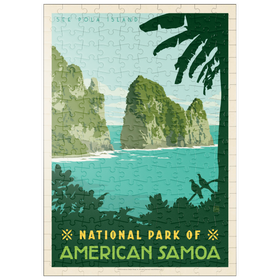 Darstellung des Puzzle Motivs National Park of American Samoa, Vintage Poster - Puzzleteile: 200