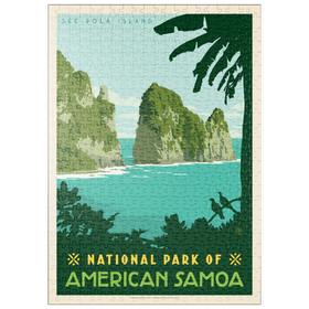 Darstellung des Puzzle Motivs National Park of American Samoa, Vintage Poster - Puzzleteile: 500