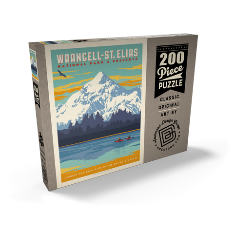 Wrangell-St. Elias National Park, Vintage Poster 200 Puzzle Schachtel Ansicht2