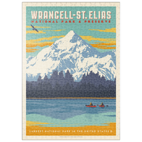 Darstellung des Puzzle Motivs Wrangell-St. Elias National Park, Vintage Poster - Puzzleteile: 500