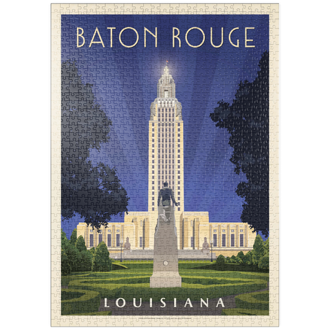 puzzleplate Baton Rouge, Louisiana: State Capitol, Vintage Poster 1000 Puzzle