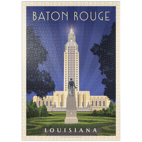 Darstellung des Puzzle Motivs Baton Rouge, Louisiana: State Capitol, Vintage Poster - Puzzleteile: 1000
