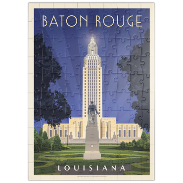 puzzleplate Baton Rouge, Louisiana: State Capitol, Vintage Poster 100 Puzzle