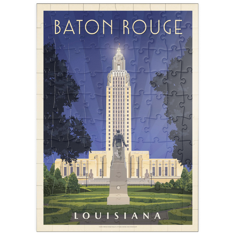 puzzleplate Baton Rouge, Louisiana: State Capitol, Vintage Poster 100 Puzzle