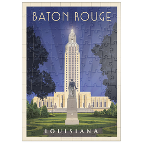Darstellung des Puzzle Motivs Baton Rouge, Louisiana: State Capitol, Vintage Poster - Puzzleteile: 100