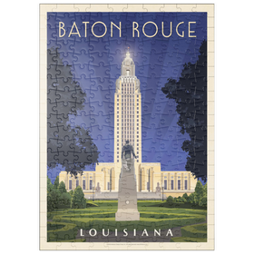Darstellung des Puzzle Motivs Baton Rouge, Louisiana: State Capitol, Vintage Poster - Puzzleteile: 200