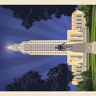 Baton Rouge, Louisiana: State Capitol, Vintage Poster 200 Puzzle 3D Modell