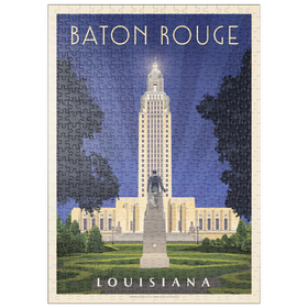Darstellung des Puzzle-Motivs Baton Rouge, Louisiana: State Capitol, Vintage Poster – Puzzleteile: 500