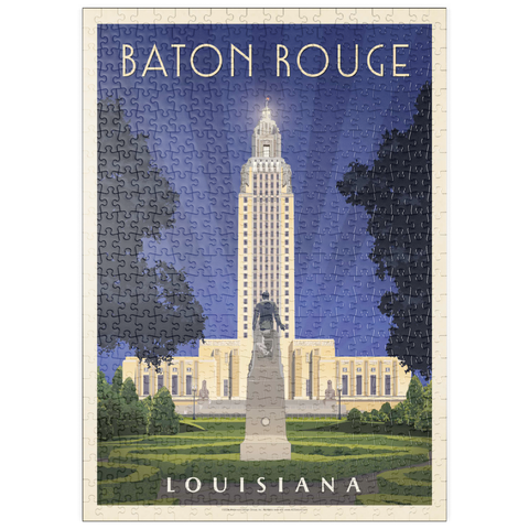 puzzleplate Baton Rouge, Louisiana: State Capitol, Vintage Poster 500 Puzzle