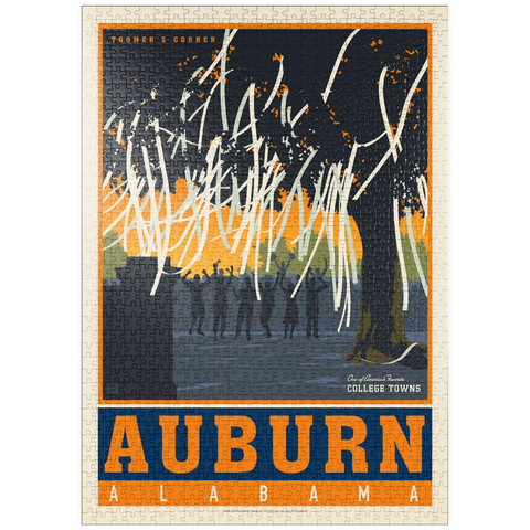 puzzleplate American College Towns: Auburn, Alabama, Vintage Poster 1000 Puzzle