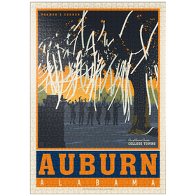 Darstellung des Puzzle Motivs American College Towns: Auburn, Alabama, Vintage Poster - Puzzleteile: 1000