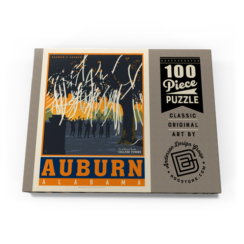 American College Towns: Auburn, Alabama, Vintage Poster 100 Puzzle Schachtel Ansicht3