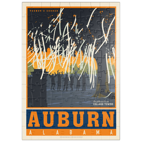 puzzleplate American College Towns: Auburn, Alabama, Vintage Poster 100 Puzzle