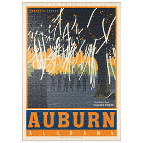 Darstellung des Puzzle Motivs American College Towns: Auburn, Alabama, Vintage Poster - Puzzleteile: 500