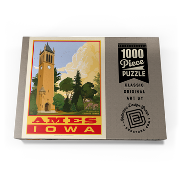 American College Towns: Ames, Iowa, Vintage Poster 1000 Puzzle Schachtel Ansicht3