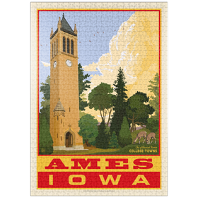Darstellung des Puzzle-Motivs American College Towns: Ames, Iowa, Vintage Poster – Puzzleteile: 1000