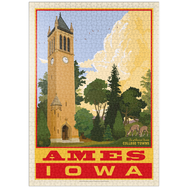 puzzleplate American College Towns: Ames, Iowa, Vintage Poster 1000 Puzzle