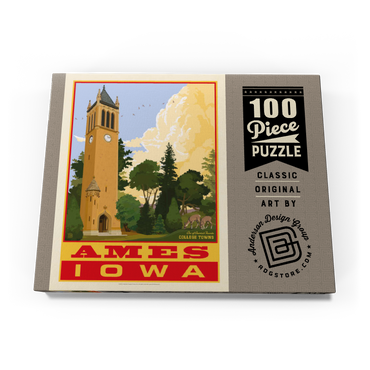 American College Towns: Ames, Iowa, Vintage Poster 100 Puzzle Schachtel Ansicht3