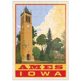 Darstellung des Puzzle Motivs American College Towns: Ames, Iowa, Vintage Poster - Puzzleteile: 100