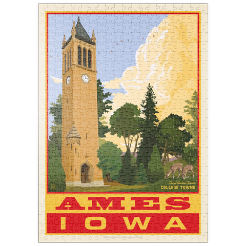 puzzleplate American College Towns: Ames, Iowa, Vintage Poster 500 Puzzle