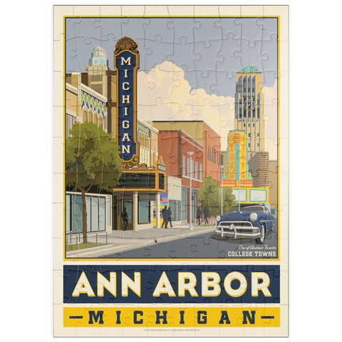 Darstellung des Puzzle Motivs American College Towns: Ann Arbor, Michigan, Vintage Poster puzzleplate American College Towns: Ann Arbor, Michigan, Vintage Poster 100 Puzzle