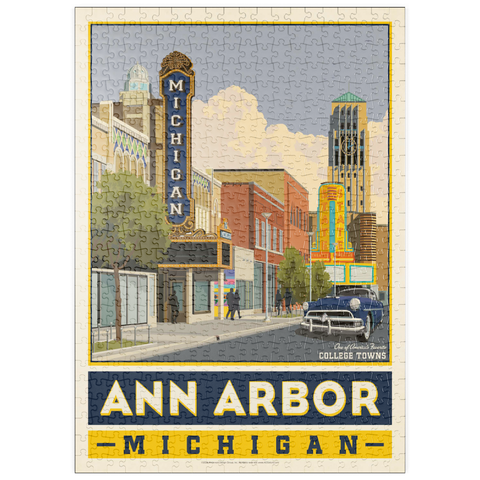 Darstellung des Puzzle Motivs American College Towns: Ann Arbor, Michigan, Vintage Poster puzzleplate American College Towns: Ann Arbor, Michigan, Vintage Poster 500 Puzzle