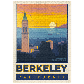 Darstellung des Puzzle Motivs American College Towns: Berkeley, CA, Vintage Poster - Puzzleteile: 1000
