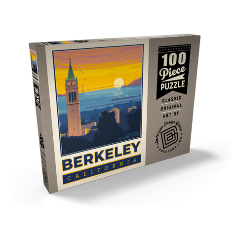 American College Towns: Berkeley, CA, Vintage Poster 100 Puzzle Schachtel Ansicht2