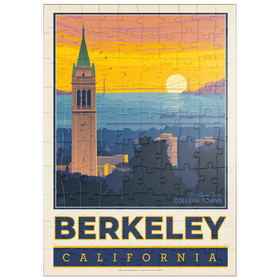 Darstellung des Puzzle Motivs American College Towns: Berkeley, CA, Vintage Poster - Puzzleteile: 100