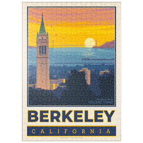 Darstellung des Puzzle Motivs American College Towns: Berkeley, CA, Vintage Poster - Puzzleteile: 500