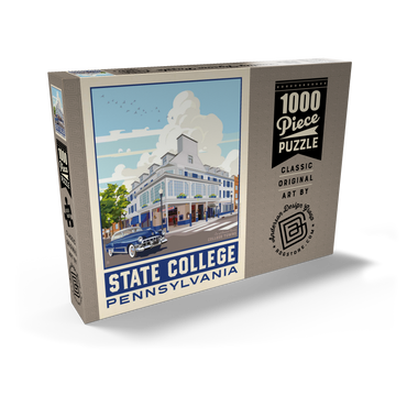 American College Towns: State College, PA, Vintage Poster 1000 Puzzle Schachtel Ansicht2