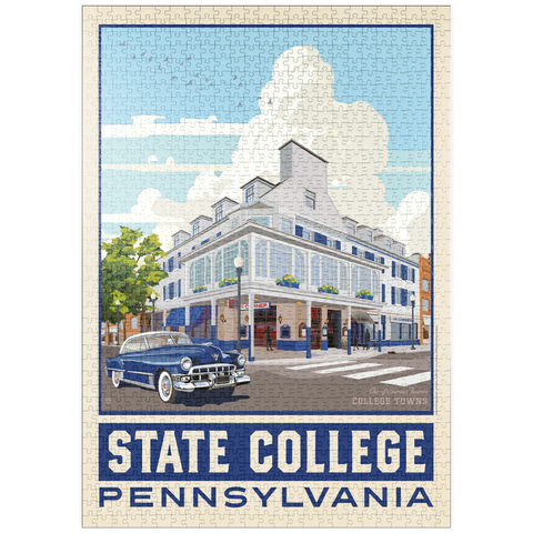 puzzleplate American College Towns: State College, PA, Vintage Poster 1000 Puzzle