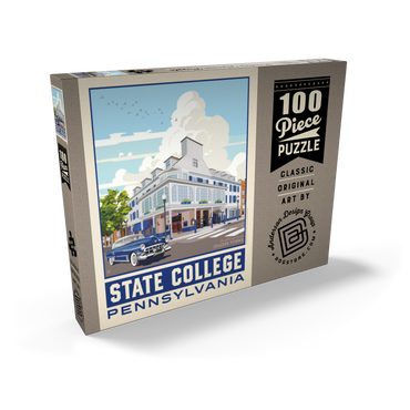 American College Towns: State College, PA, Vintage Poster 100 Puzzle Schachtel Ansicht2