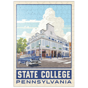 Darstellung des Puzzle Motivs American College Towns: State College, PA, Vintage Poster - Puzzleteile: 200