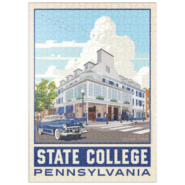 puzzleplate American College Towns: State College, PA, Vintage Poster 500 Puzzle