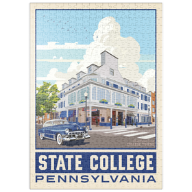 Darstellung des Puzzle Motivs American College Towns: State College, PA, Vintage Poster - Puzzleteile: 500