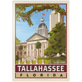 Darstellung des Puzzle Motivs American College Towns: Tallahassee, FL, Vintage Poster - Puzzleteile: 1000