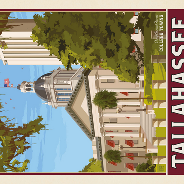 Darstellung des Puzzle Motivs American College Towns: Tallahassee, FL, Vintage Poster 1000 Puzzle 3D Modell