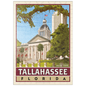 Darstellung des Puzzle Motivs American College Towns: Tallahassee, FL, Vintage Poster - Puzzleteile: 200